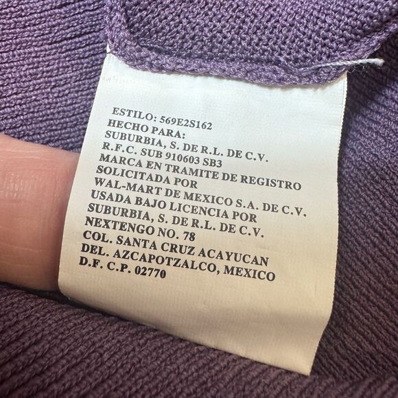 Vintage Y2K Womens Cardigan Bolero Size L Purple Cropped Fitted Preppy Boho - Picture 5 of 6